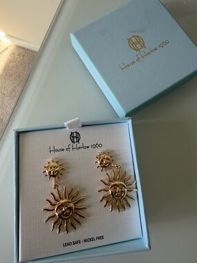 House of Harlow 1960 Gold Sun Dangle Earrings
